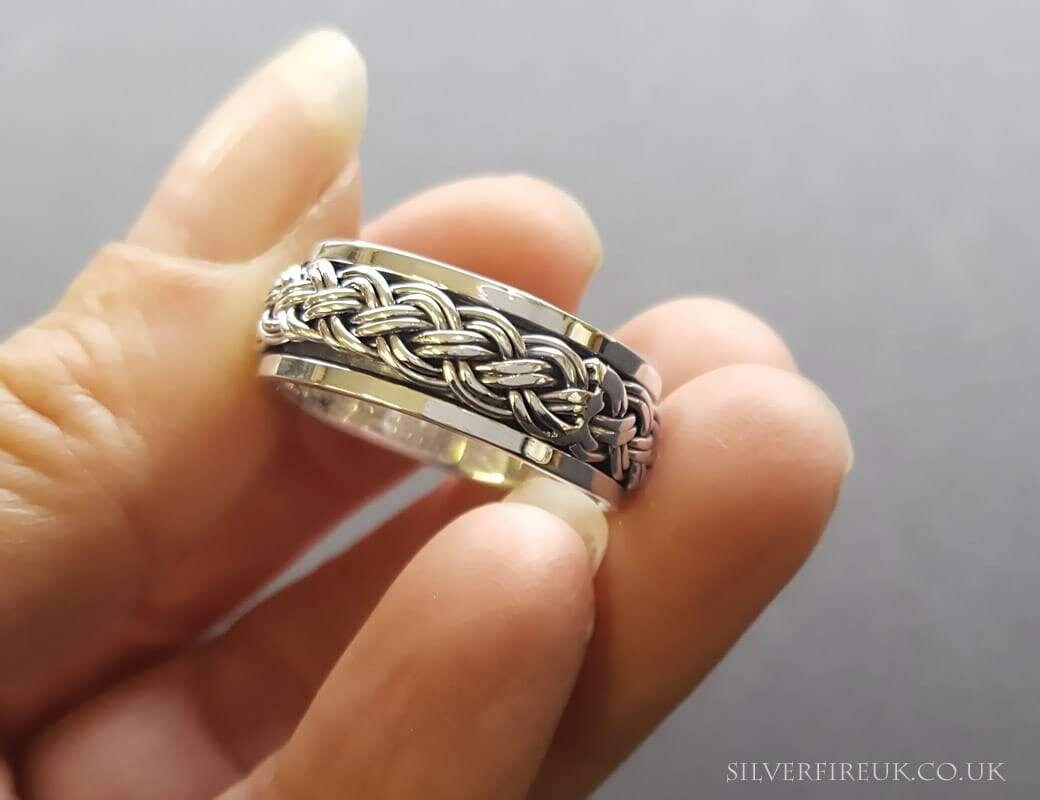 Spin spinner ring/ men's ring/ 925 sterling spin spinner Etsy