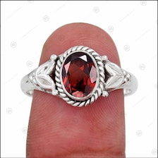 Natural Red Garnet Ring, 925 Sterling Silver Ring, Handmade Garnet Ring, Anniversary Ring, Promis Ring, All Size Ring,