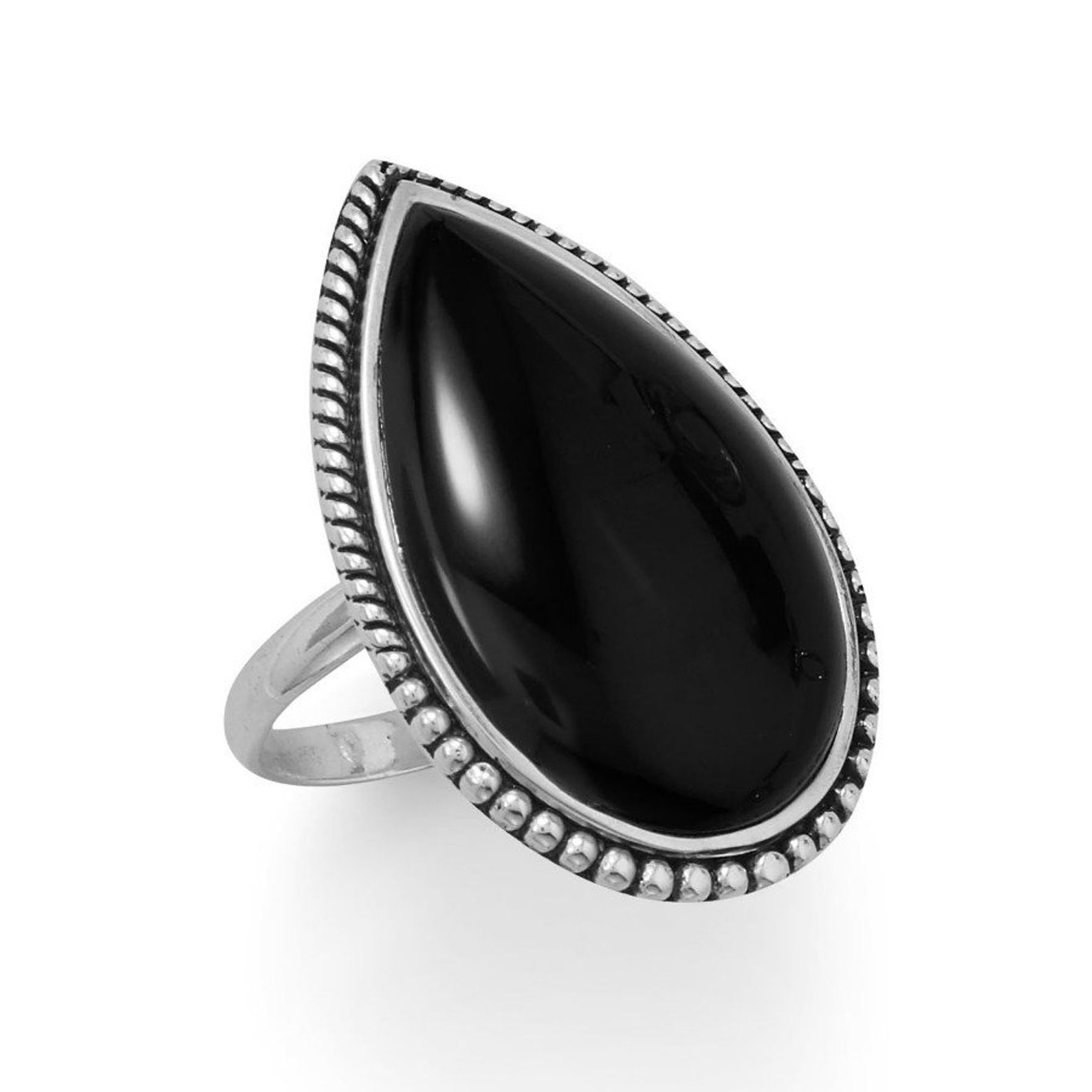Black Magic Ring 925 Sterling Silver Handmade Ring Pear | Etsy