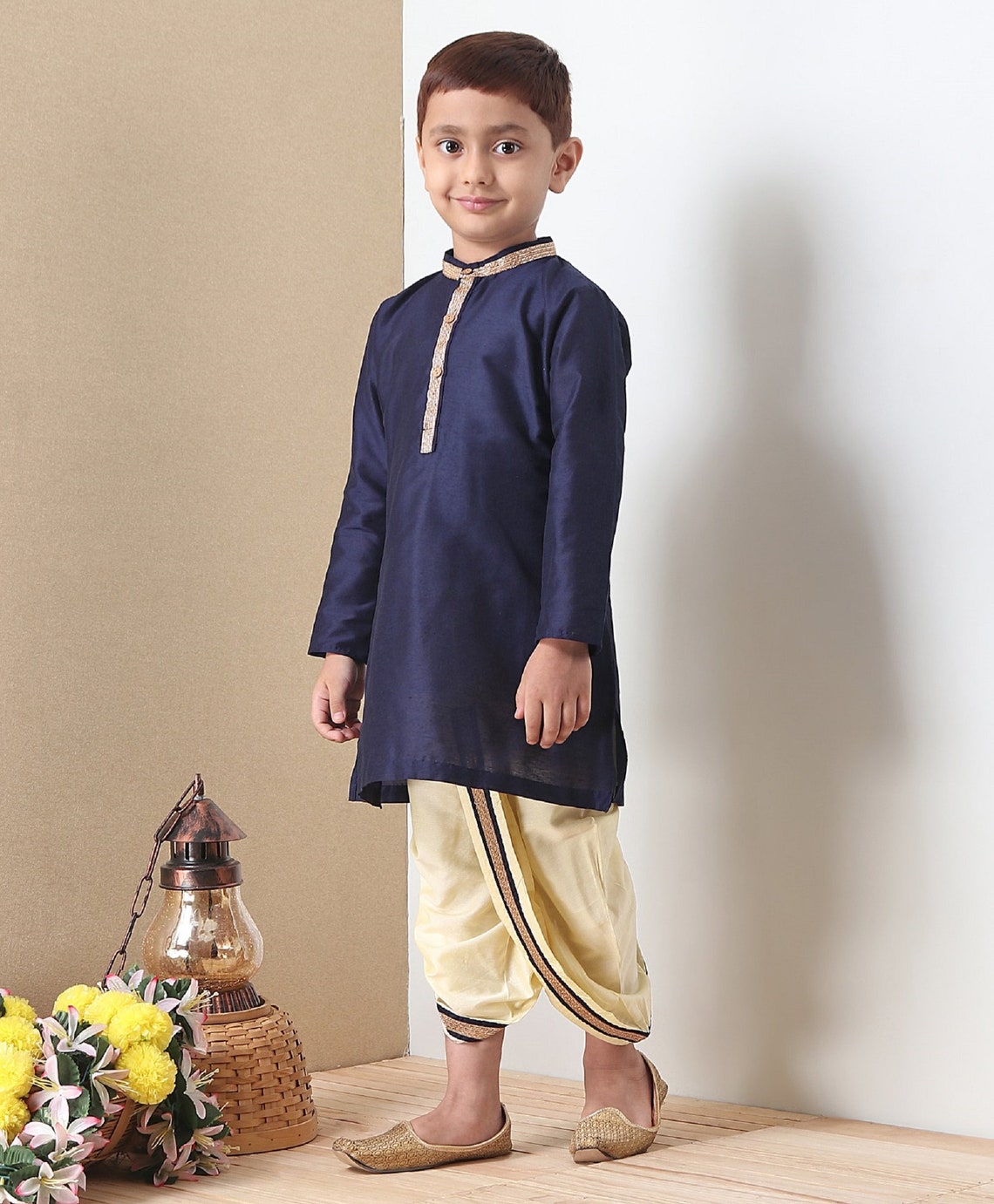 Baby Kids Solid Full Sleeves Kurta & Dhoti Set Traditional Etsy