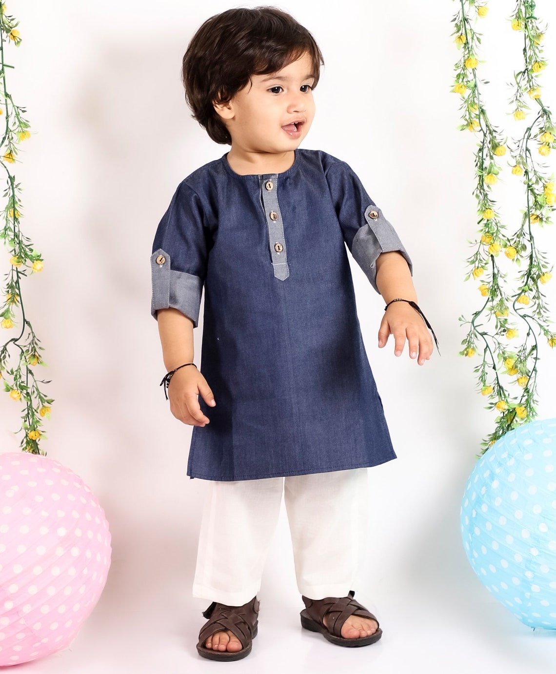 Baby Kids Full Sleeves Buttoned Kurta With Pajama Boy's Etsy