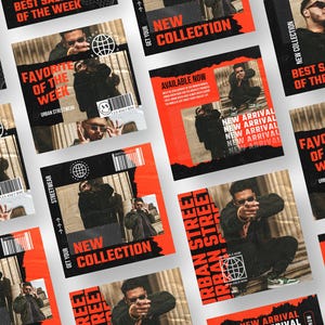 Urban Fashion Instagram Post Template: Editable PSD (Digital Download)
