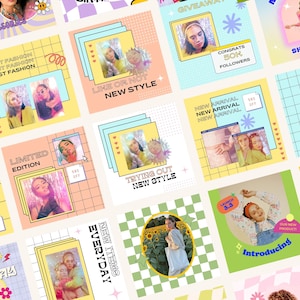 Colorful Instagram Templates: Vibrant Social Media Kit (Canva Editable)