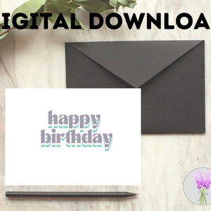 Printable Birthday Card: Instant Download (7x5 in)