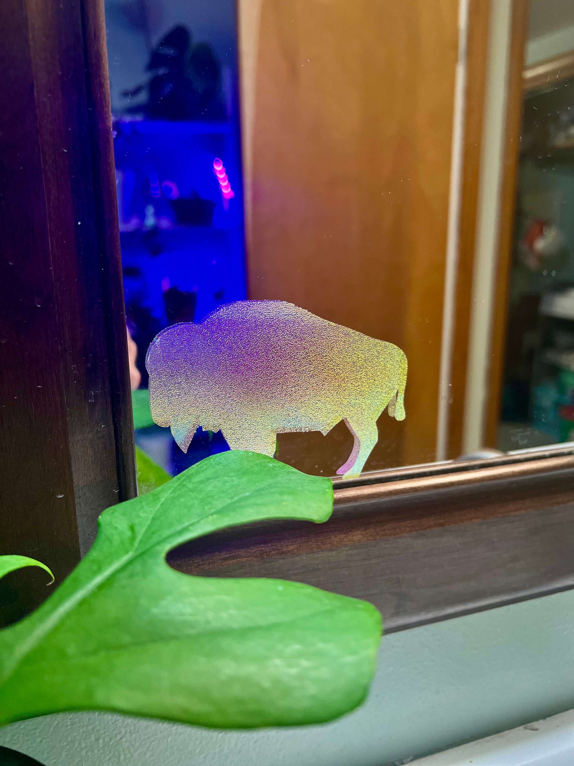 Iridescent Buffalo Window Cling - Etsy