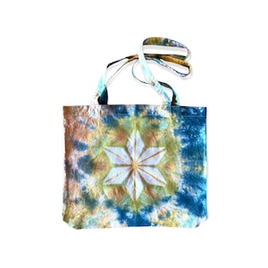 タイダイオーガニックヘンプバッグ  Hemp × Organic Cotton, Grocery Bag, Eco Bag, Market Bag, Shopping Bag MEDIUM, Made in Canada