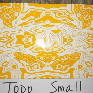Topographical ( TOPO SMALL) High Heat Vinyl Stencil 12&quot; x 8&quot; Avery® SF 100-235-S High Bake Yellow Vinyl for Cerakote DuraCoat  ect.