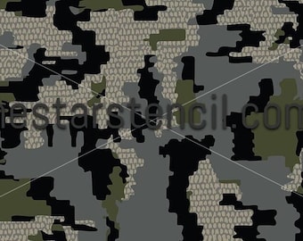 Kuiu Verde Camouflage ( INSTANT DIGITAL DOWNLOAD )   (3 different Pages )  High Heat Vinyl Stencil