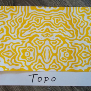 Topographical ( TOPO ) High Heat Vinyl Stencil 12" x 8" Avery® SF 100-235-S High Bake Yellow Vinyl for Cerakote DuraCoat  ect.