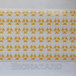 Biohazard    High Heat Vinyl Stencil 12&quot; x 8&quot; Avery® SF 100-235-S High Bake Yellow Vinyl for Cerakote DuraCoat  ect.