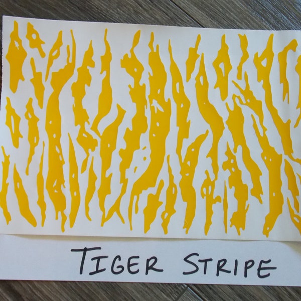 Tiger Stripe  High Heat Vinyl Stencil 12" x 8" Avery® SF 100-235-S High Bake Yellow Vinyl for Cerakote DuraCoat  ect.