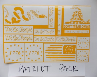 Plantilla de vinilo de alto calor Patriot Pack de 12" x 8", vinilo amarillo de alto horneado Avery® SF 100-235-S para Cerakote DuraCoat, etc.