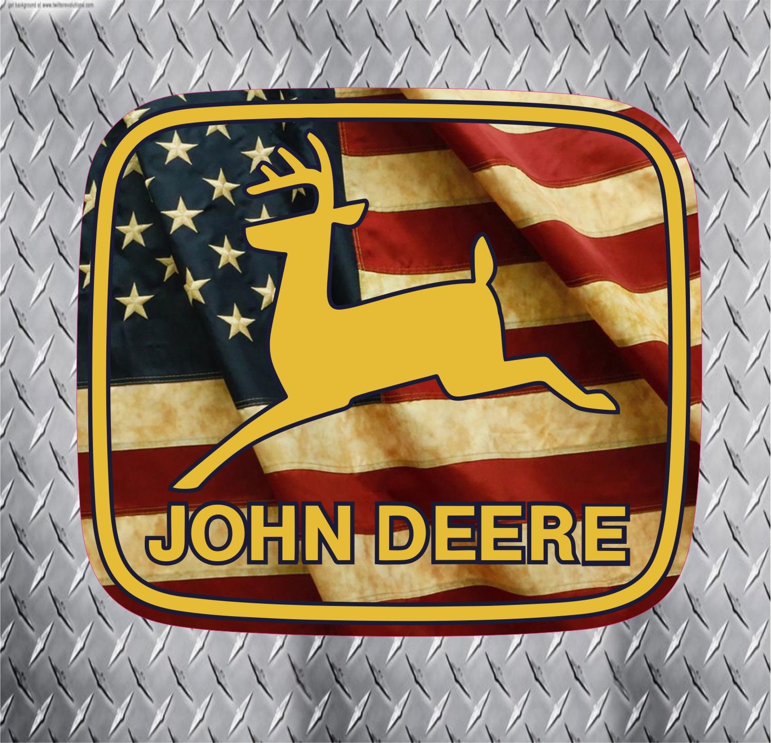 American Flag John Deere Vinyl Decal Sticker Etsy