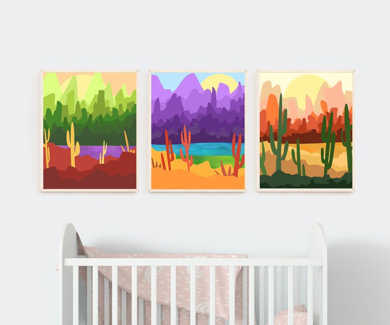 Kid/'s Wall Art 16x20 8x10 Southwestern Scenery Neutral Vibrant Nursery Art 11x14 Printable Nursery D\u00e9cor