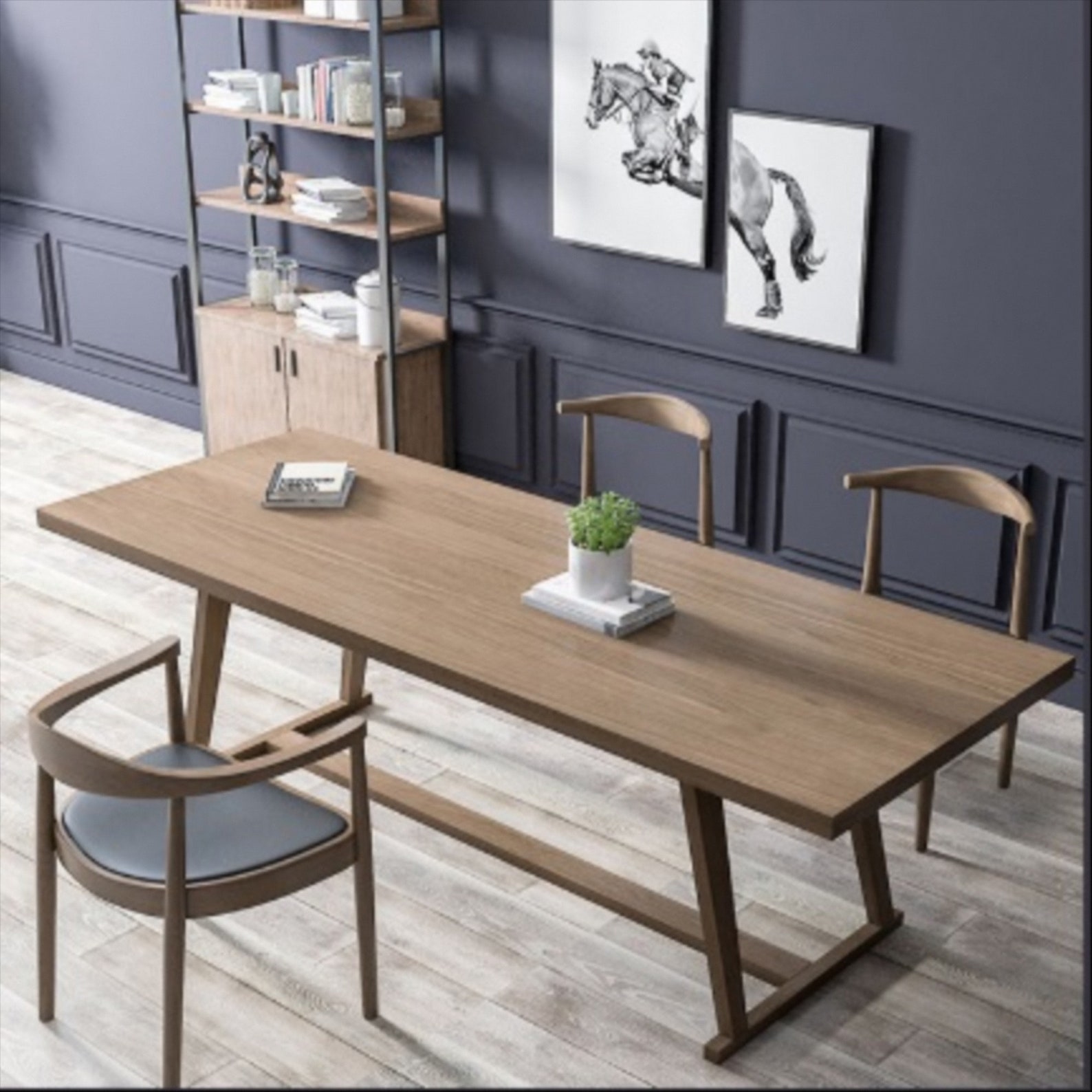 Solid wood conference table and chair combination simple Etsy