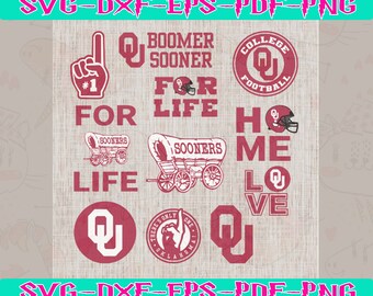 Clipart Oklahoma Sooners Football SVG Decals Beat Texas OU SVG Horns Down Shirts Stickers and More Cricut Air Pod Decal