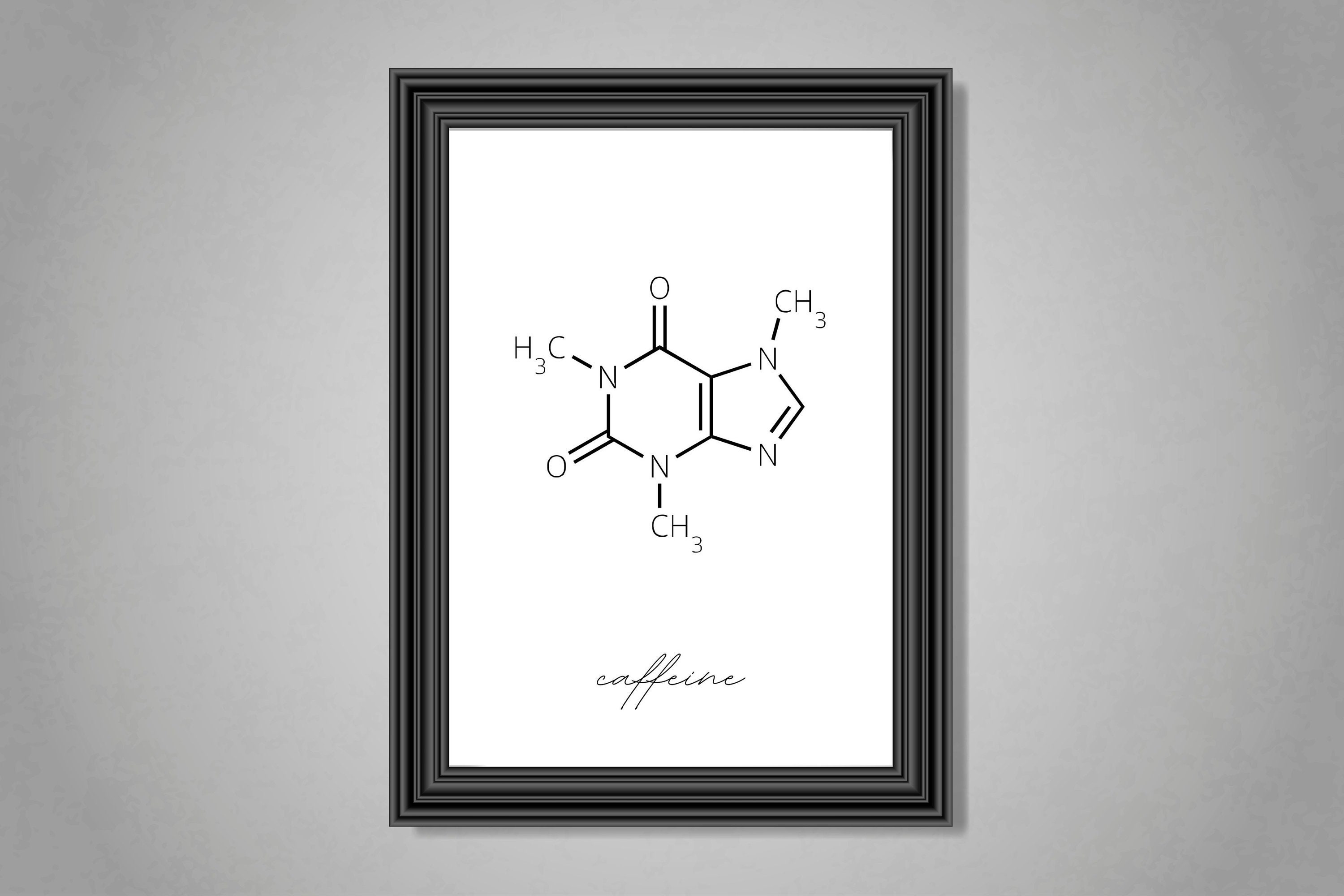 Caffeine Molecule Print Science Poster Printable Wall Art | Etsy