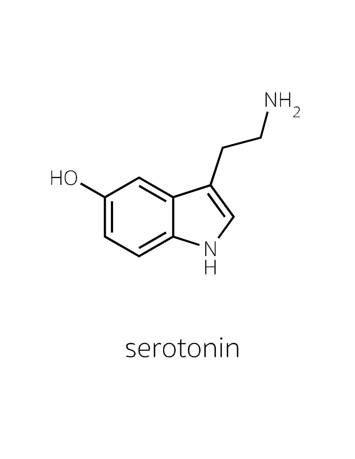 Serotonin Molecule Print Science Poster Printable Wall Art Etsy