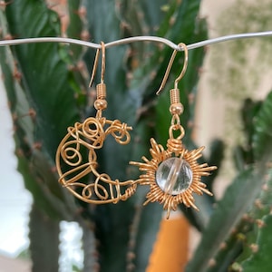 sun moon earrings