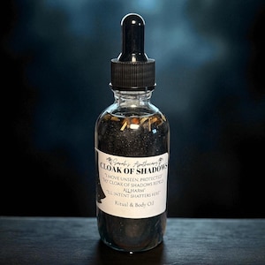 Cloak of Shadows Protection Oil – Powerful Ritual Oil for Warding, Banishing & Shielding • Witchcraft Spell Perfume • Spiritual Body Care