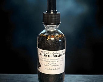 Cloak of Shadows Protection Oil – Powerful Ritual Oil for Warding, Banishing & Shielding • Witchcraft Spell Perfume • Spiritual Body Care