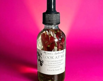 Look At Me Attraction Oil – Seductive Ritual Oil for Obsession, Lust & Glamour • Witchcraft Spell Perfume • Spiritual Body Care