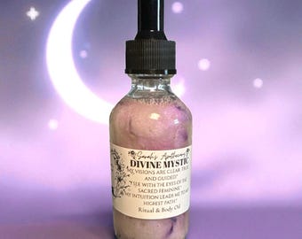 Divine Mystic Oil – Ritual Oil for Intuition, Psychic Sight & Divine Feminine Energy • Witchcraft Spell Perfume • Spiritual Body Care