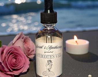 Aceite corporal Velo de Afrodita: aceite ritual empoderador para el amor propio, la atracción y la pasión • Perfume de hechizos de brujería • Cuidado corporal espiritual