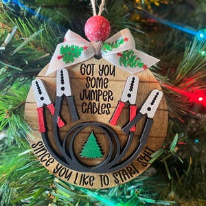 Jumper Cable Christmas Ornament