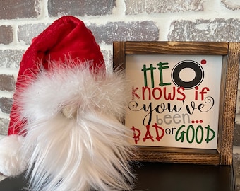 Santa Gnome and Sign Set