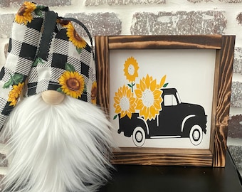 Sunflower Gnome and Sign Set