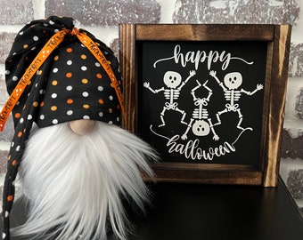 Happy Halloween Gnome and Sign Set