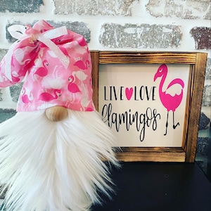 手作りフラミンゴのノームと看板セット：段付きトレイの装飾