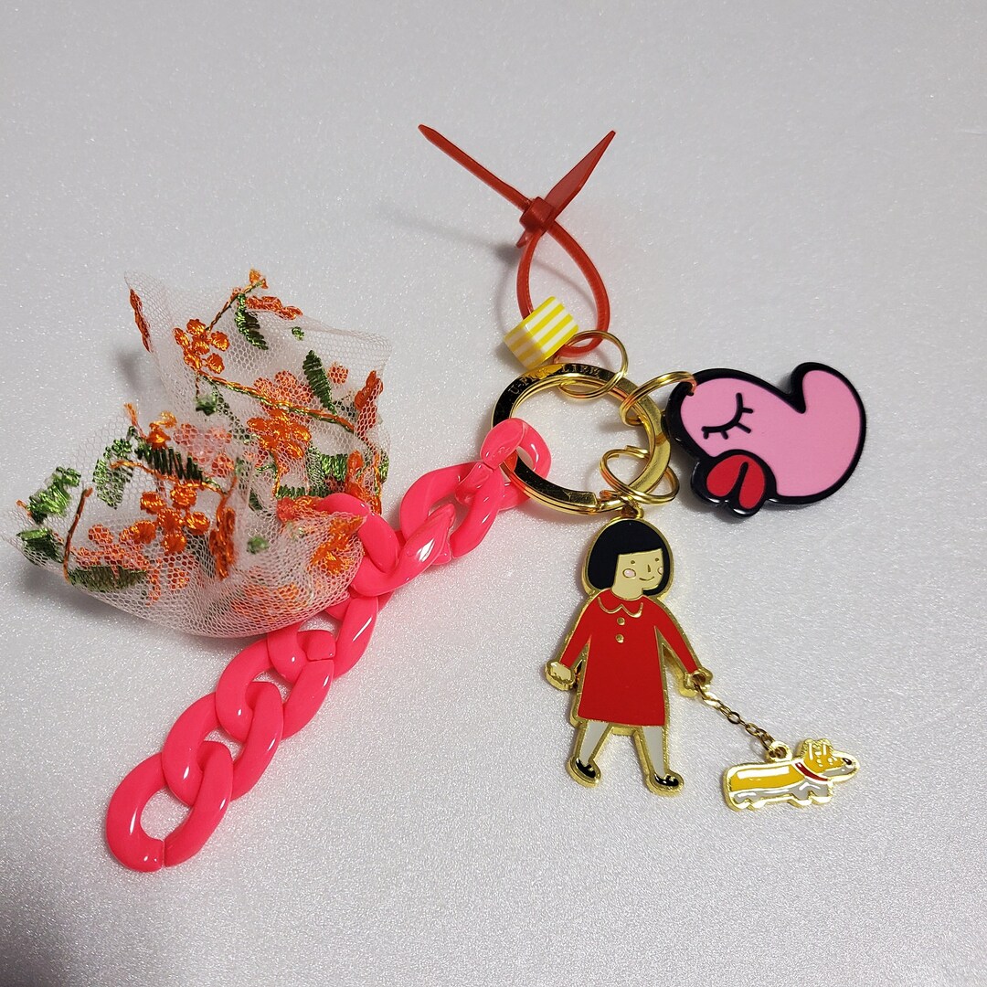 Little Girl Charm Pretty Girl Keyring Bag Charm Cute Pendant Keys