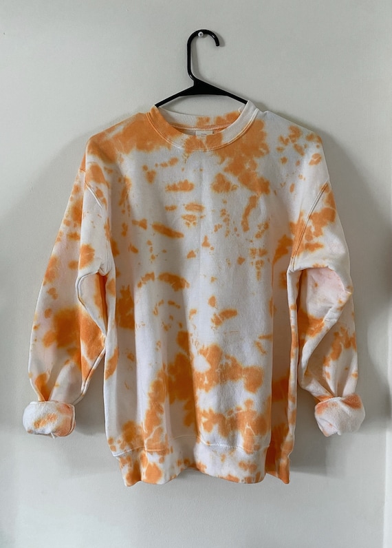 Orange tie dye crewneck hot sale