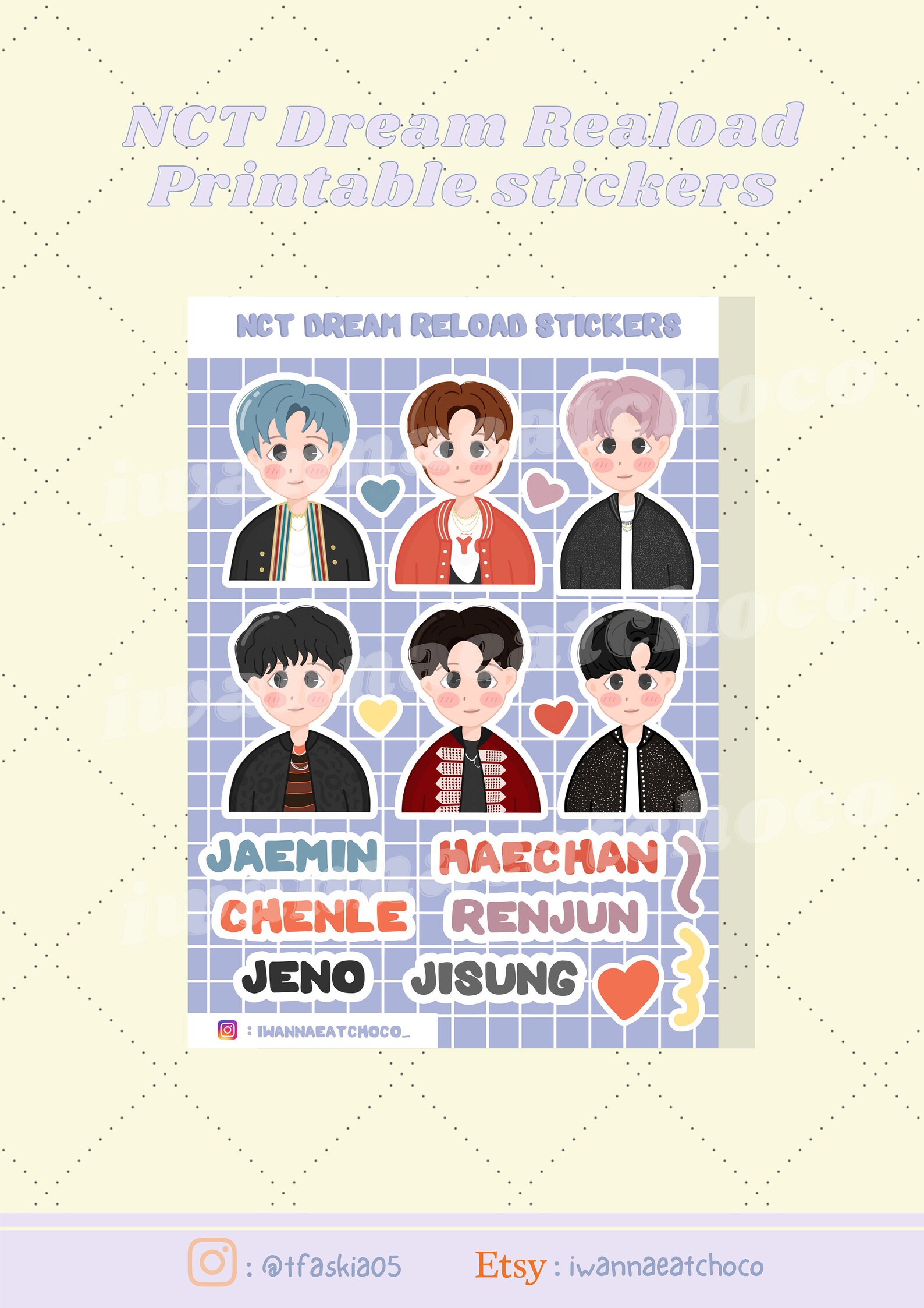nct dream stickers printable stickers only jpeg and pdf etsy