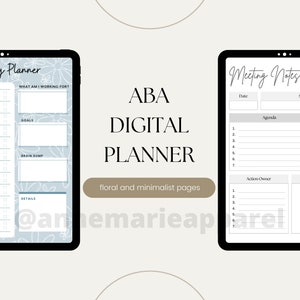 ABA Digital Planner | ABA Printable Planner Pages | Behavior Analyst Digital Planner | Behavior Analyst Printable Planner Pages