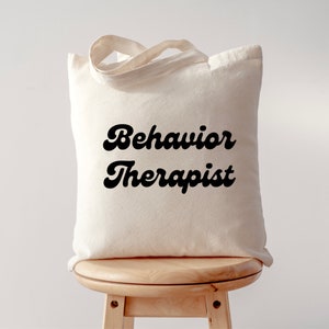 Retro Behavior Therapist Tote Bag / Diffondere gentilezza / Consapevolezza dell'autismo / Analisi del comportamento / aba / slp / ot / Educazione speciale / Para