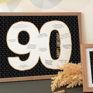90e verjaardag gastenboekbord, poster delen een herinnering Happy 90e verjaardag feestdecoratie 90e verjaardag heren, nummer 90 jaar goud afdrukbaar