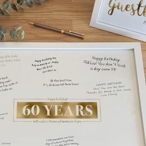 60 Jahre Signatur Board druckbares Poster alles Gute zum 60