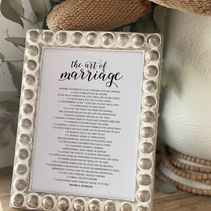 Verheiratet Gedicht, Soulmate Geschenk Frau Mann Hochzeit oder 1. Jahrestag, Inspiration Zitat Die Kunst der Ehe Wilferd Peterson Printable