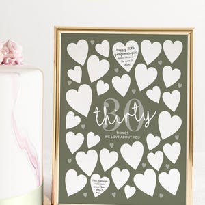 Grün 30.Geburtstag Schild, 30 Dinge, die wir an Ihnen Lieben, Vorlage zum 30.Geburtstag Dekorationen Frauen Turn Dreißig Printable