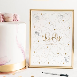 30 Dinge, die wir an Ihnen lieben Gold Party Dekoration, Printable Schild, Frauen oder Männer Geburtstagsdekoration