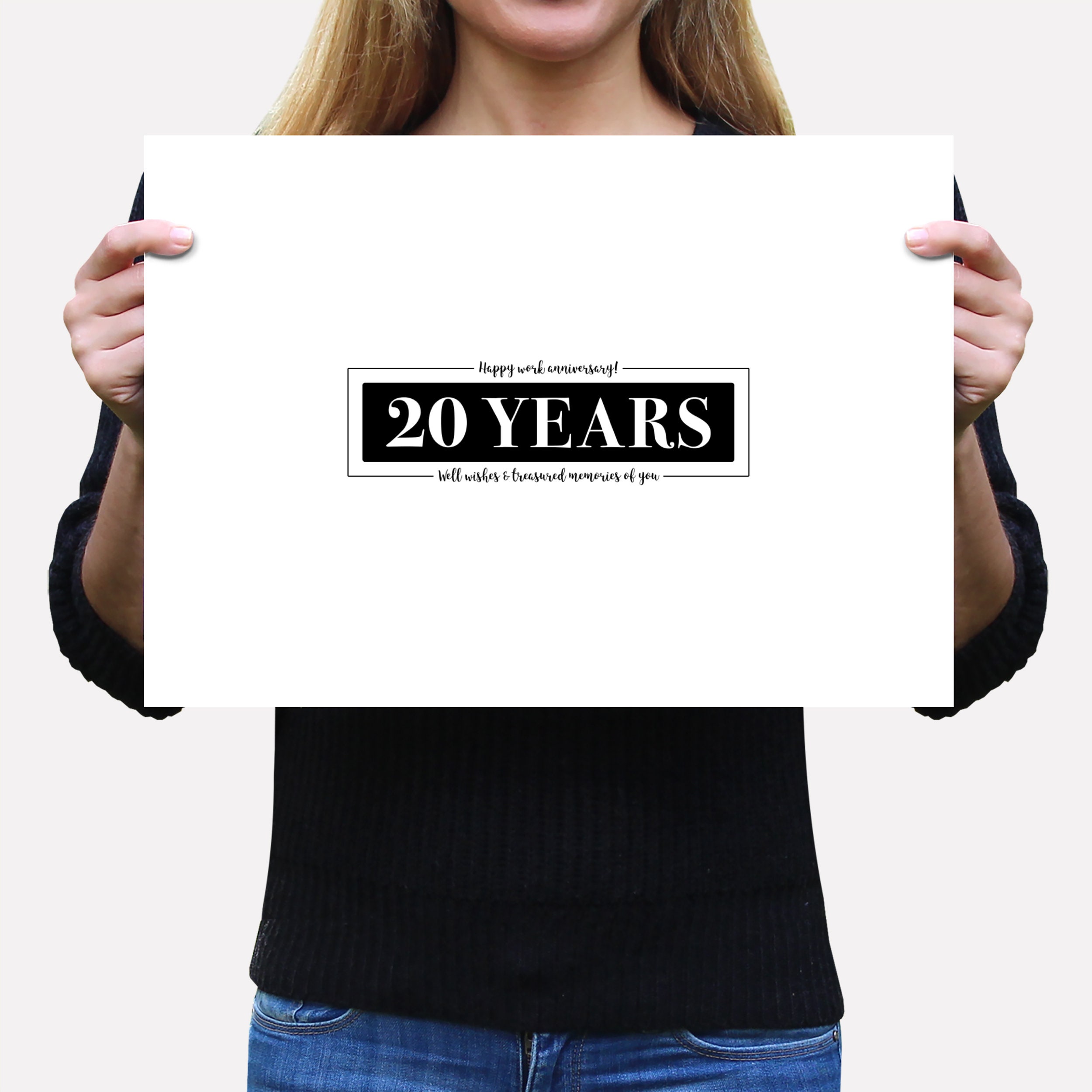 20 Year Work Anniversary Gift Employee Workiversary Guest Etsy