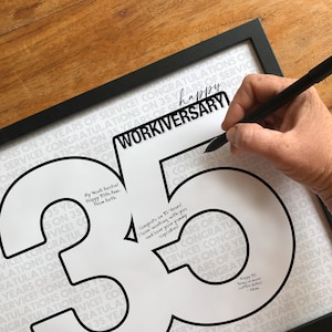 同僚の勤続35周年記念カード用メッセージボード 同僚 上司 勤続35年 企業勤続35周年記念 デジタル