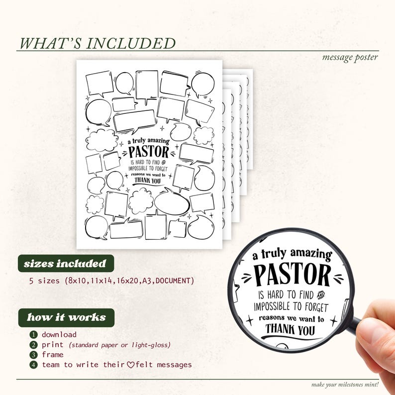 Pastor cadeaubon alternatief, afdrukbare bedankposter om dankbaarheid te schrijven, voor afscheid, verjaardag, echt geweldige predikant moeilijk te vinden afbeelding 2