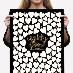 85th Birthday Memories Guest Sign In Printable, Gift for Grandfather 85 Things We Love About You Heartfelt Gift, Eighty-Five Reasons Hearts