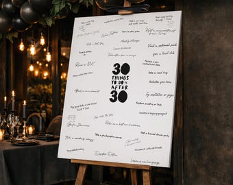 30th Birthday Party Keepsake, Bucket List Guest Poster Game 30 (Digital Download) DO1