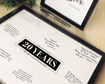 20 Year Work Anniversary Gift, Employee Workiversary Guest Book Sign In, Staff Appreciation Job Service ThankYou Messages PRINTABLE SIGN