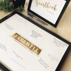 Gold Farewell Party Sign, Guest Book Sign In, Coworker Farewell Card Keepsake Alternative, Staff Appreciation ThankYou Messages PRINTABLE